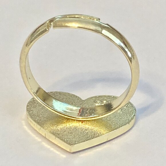 Vintage Disney Minnie Mouse Heart Ring Size 7 8 Signed Adjustable Red Enamel - Picture 8 of 12